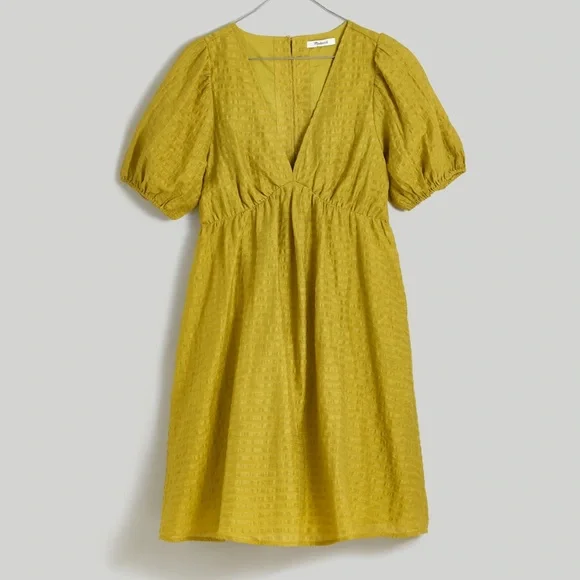 NWT Madewell Annamarie Mini Dress in Citrus Lime - Picture 4 of 12